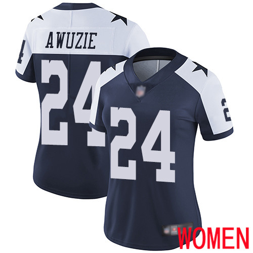 Women Dallas Cowboys Limited Navy Blue Chidobe Awuzie Alternate #24 Vapor Untouchable Throwback NFL Jersey->women nfl jersey->Women Jersey